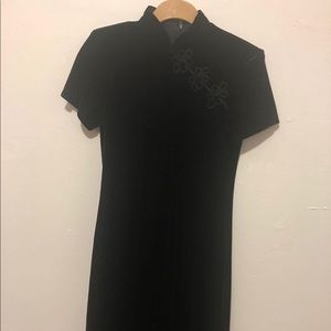 Vintage long velvet feel qipao/cheongsam